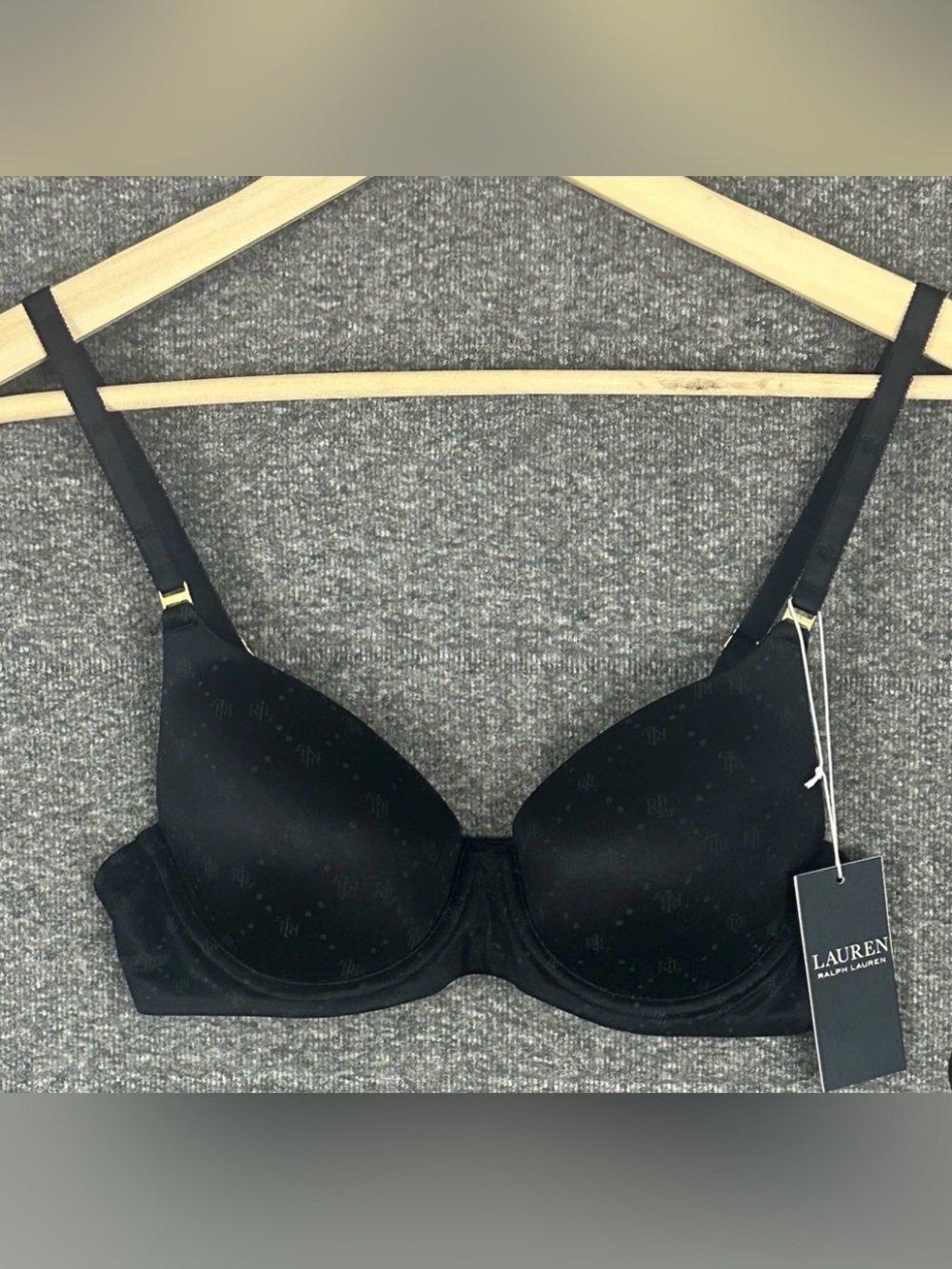 Lauren Ralph Lauren Full Coverage  T-Shirt Black Underwire Bra